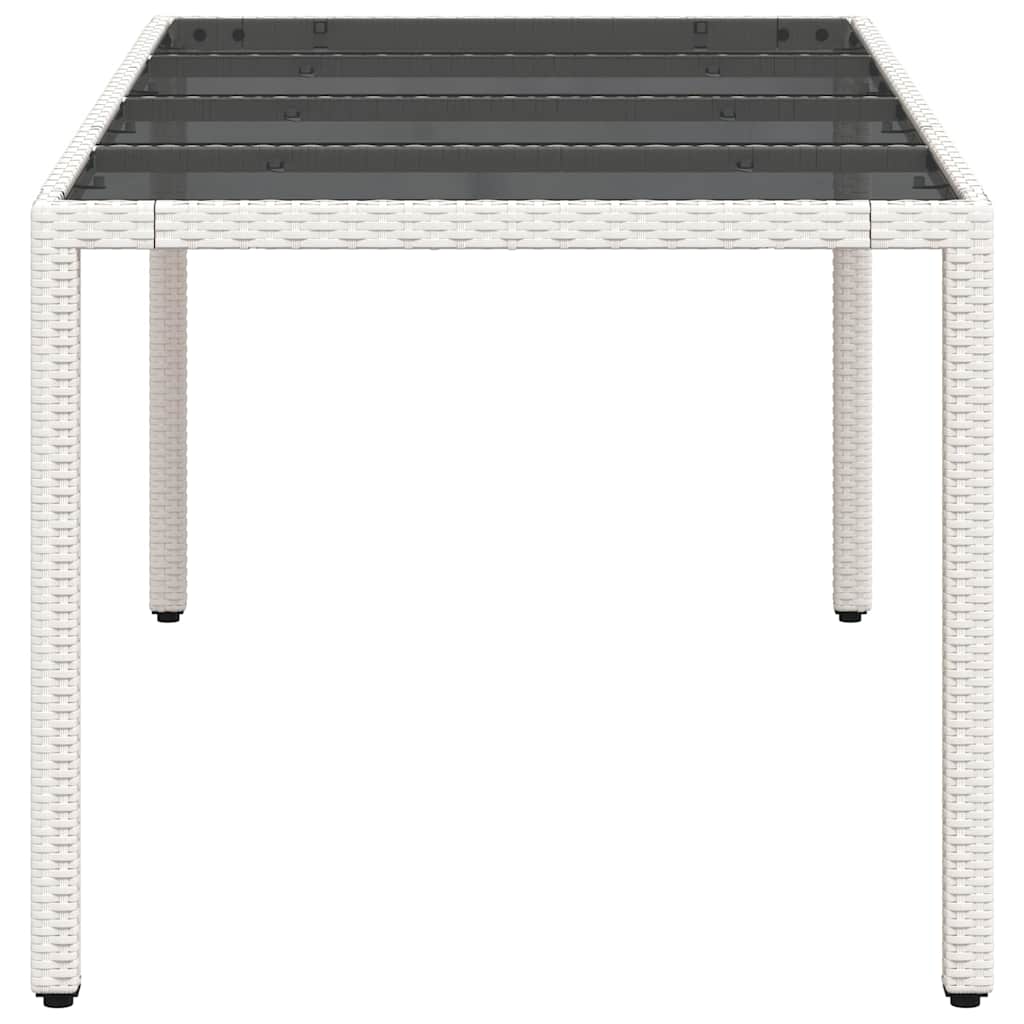 Vrtni stol sa staklenom pločom bijeli 190x90x75 cm poliratan