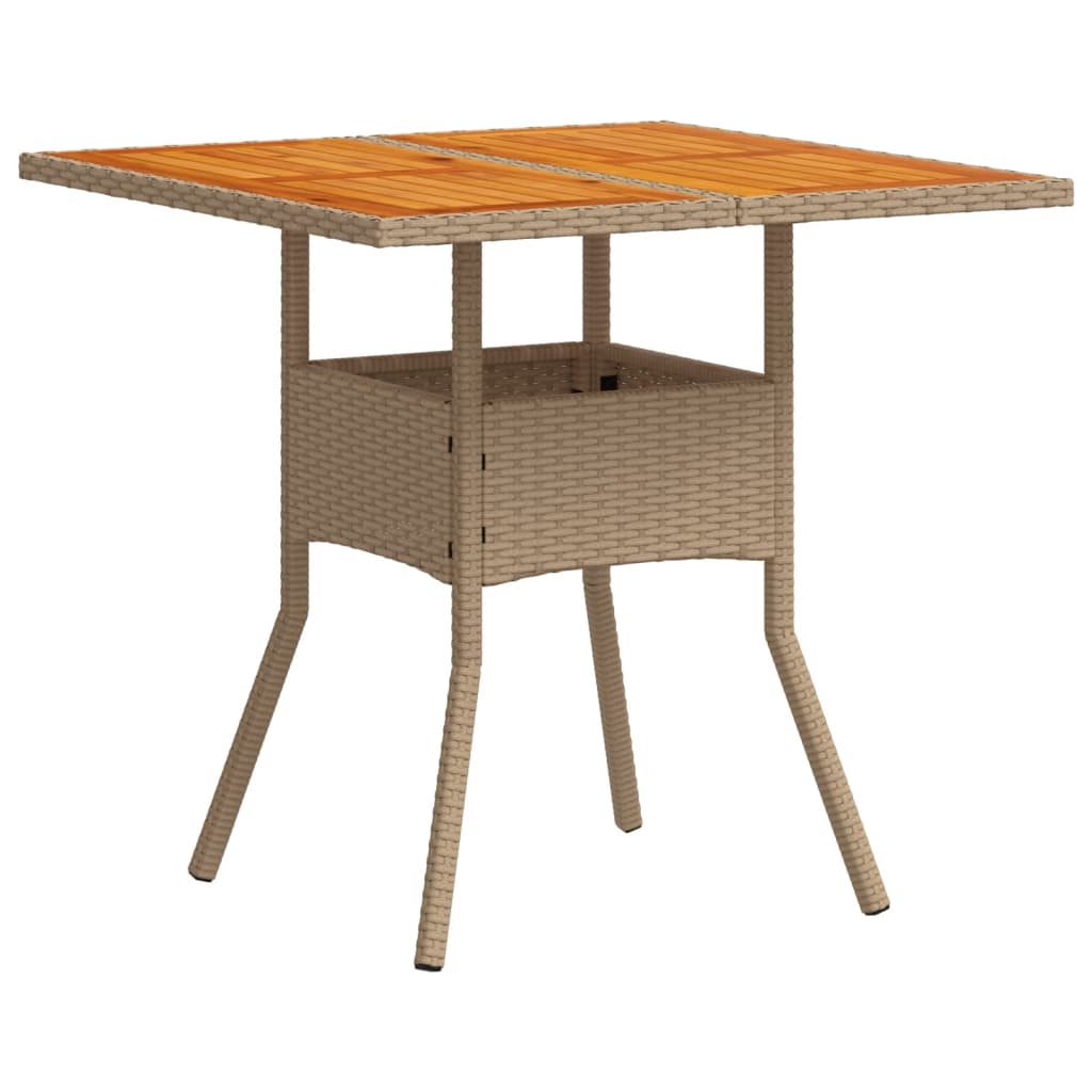 Vrtni stol bež 80 x 80 x 75 cm od poliratana i drva bagrema