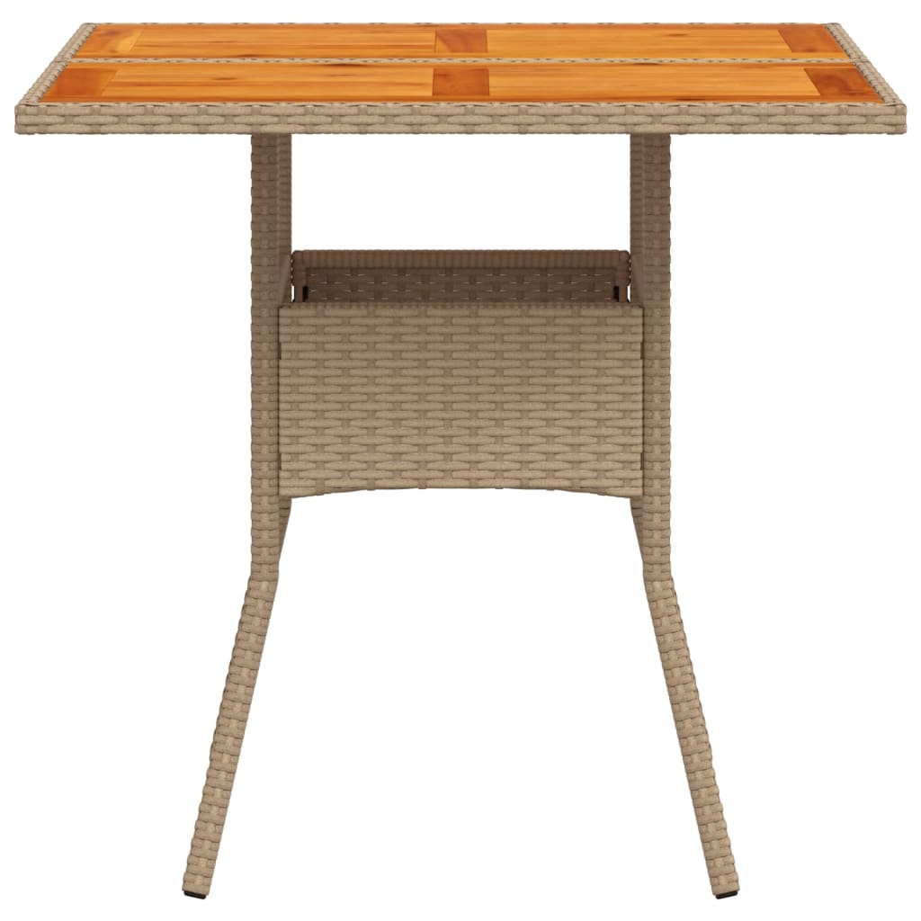 Vrtni stol bež 80 x 80 x 75 cm od poliratana i drva bagrema