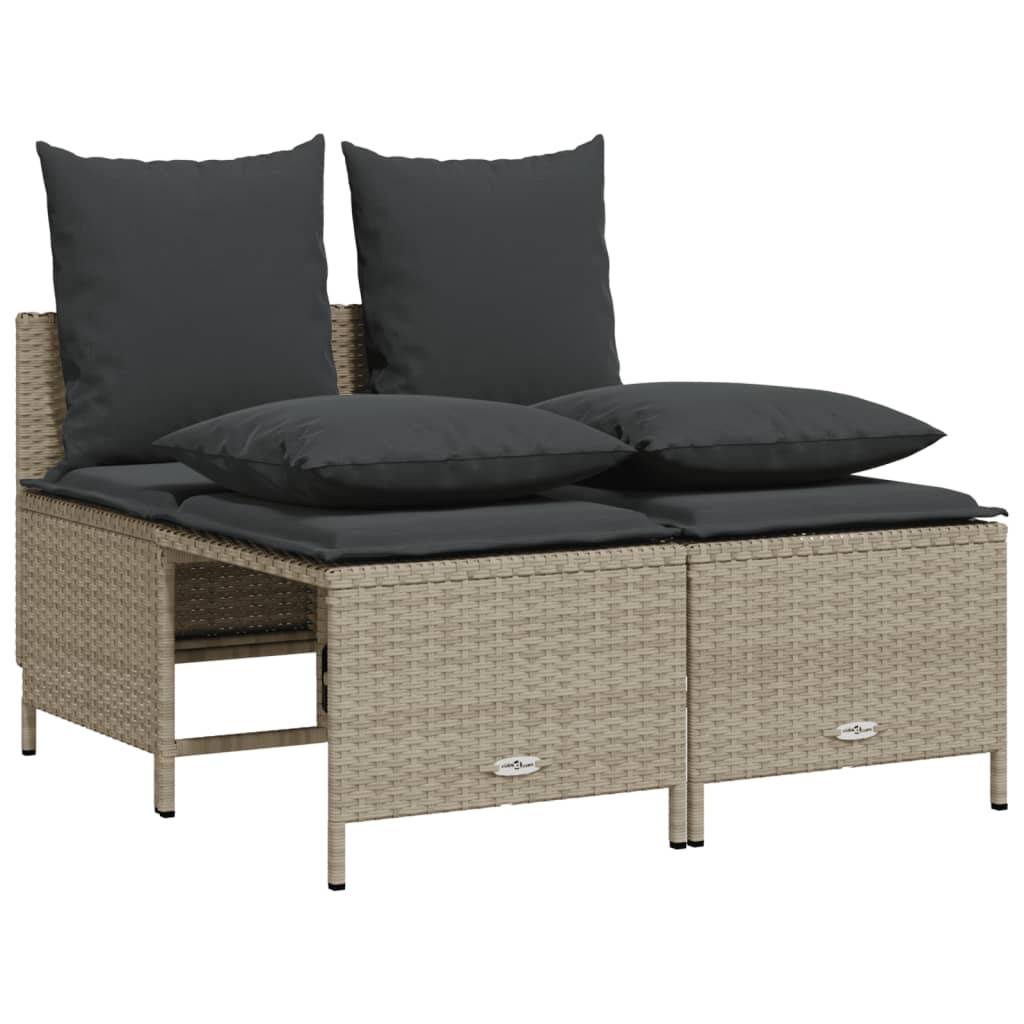 4-dijelni set vrtnih sofa s jastucima svijetlosivi poliratan