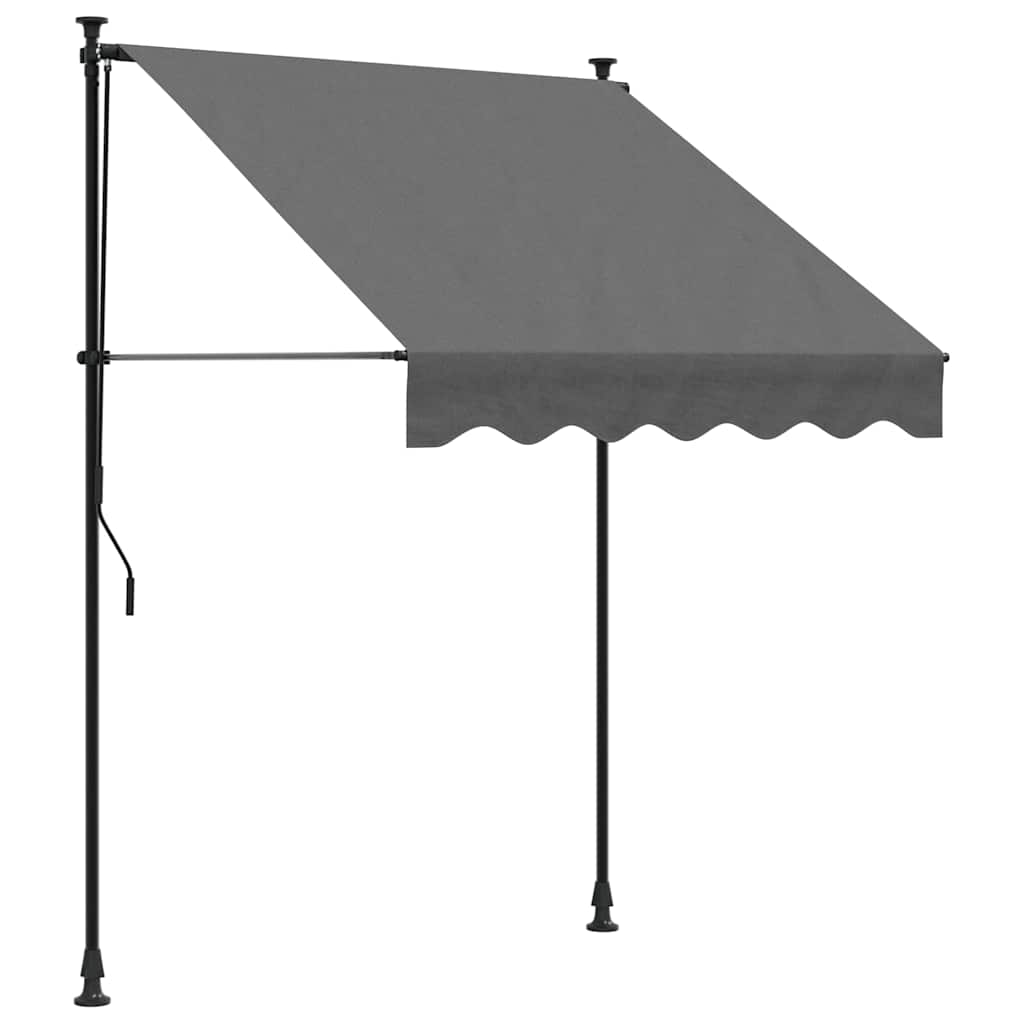 Tenda na uvlačenje antracit 150 x 150 cm od tkanine i čelika