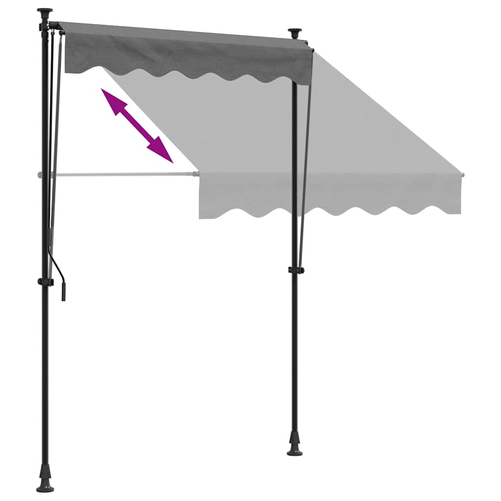 Tenda na uvlačenje antracit 150 x 150 cm od tkanine i čelika