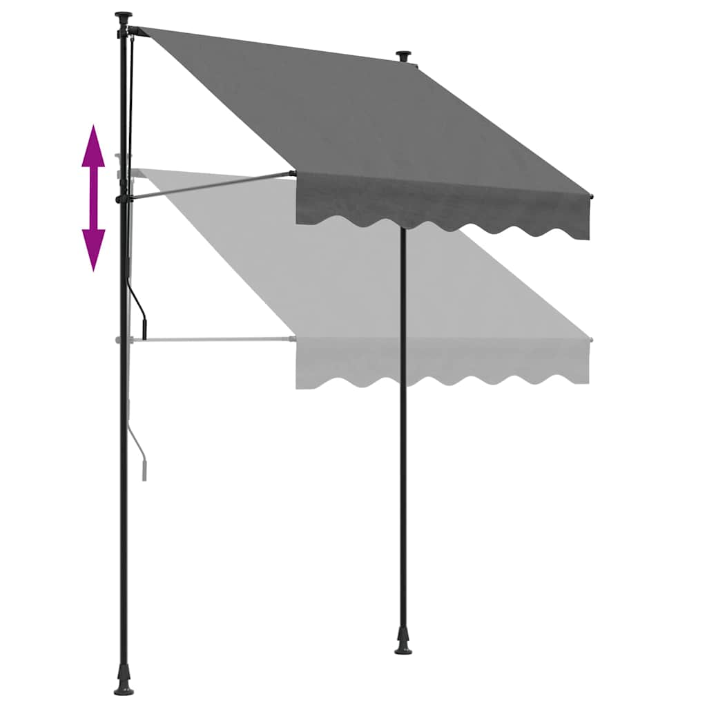 Tenda na uvlačenje antracit 150 x 150 cm od tkanine i čelika