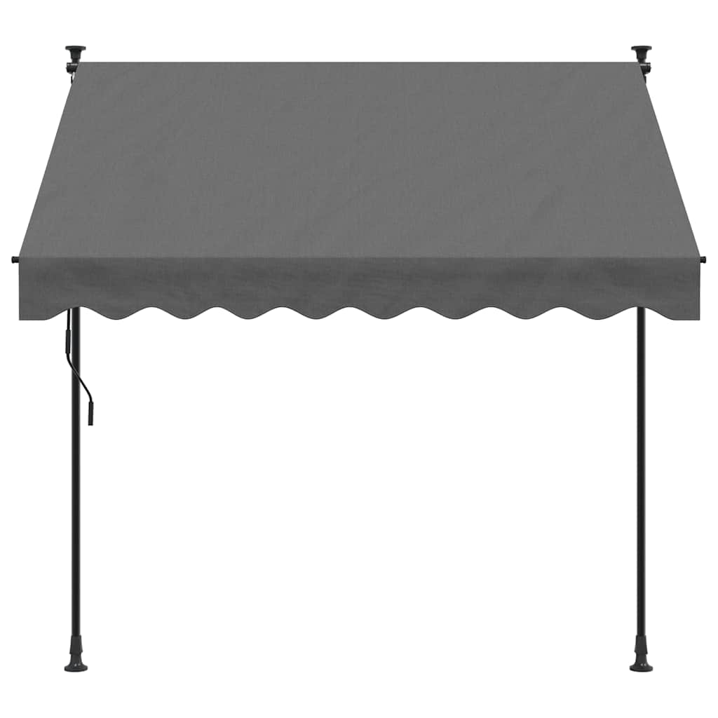 Tenda na uvlačenje antracit 200 x 150 cm od tkanine i čelika