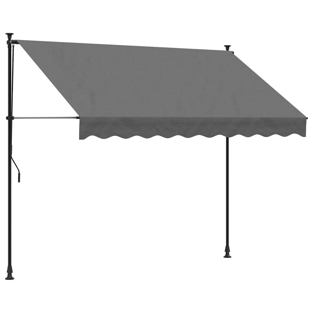 Tenda na uvlačenje antracit 250 x 150 cm od tkanine i čelika