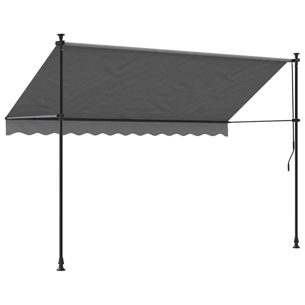 Tenda na uvlačenje antracit 300 x 150 cm od tkanine i čelika