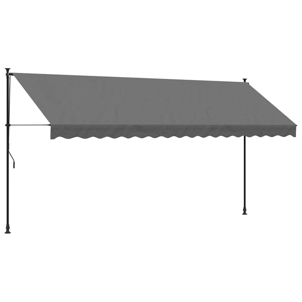 Tenda na uvlačenje antracit 400 x 150 cm od tkanine i čelika