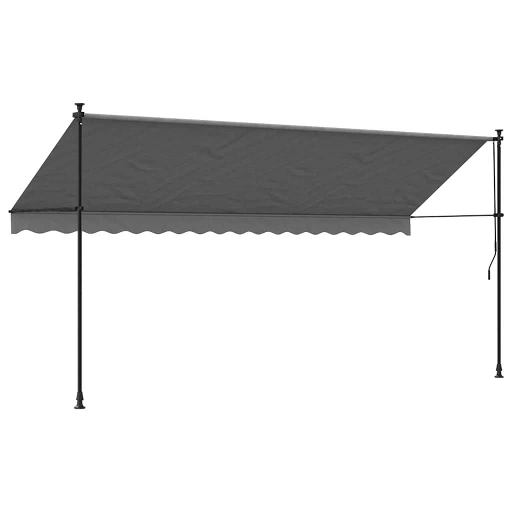 Tenda na uvlačenje antracit 400 x 150 cm od tkanine i čelika