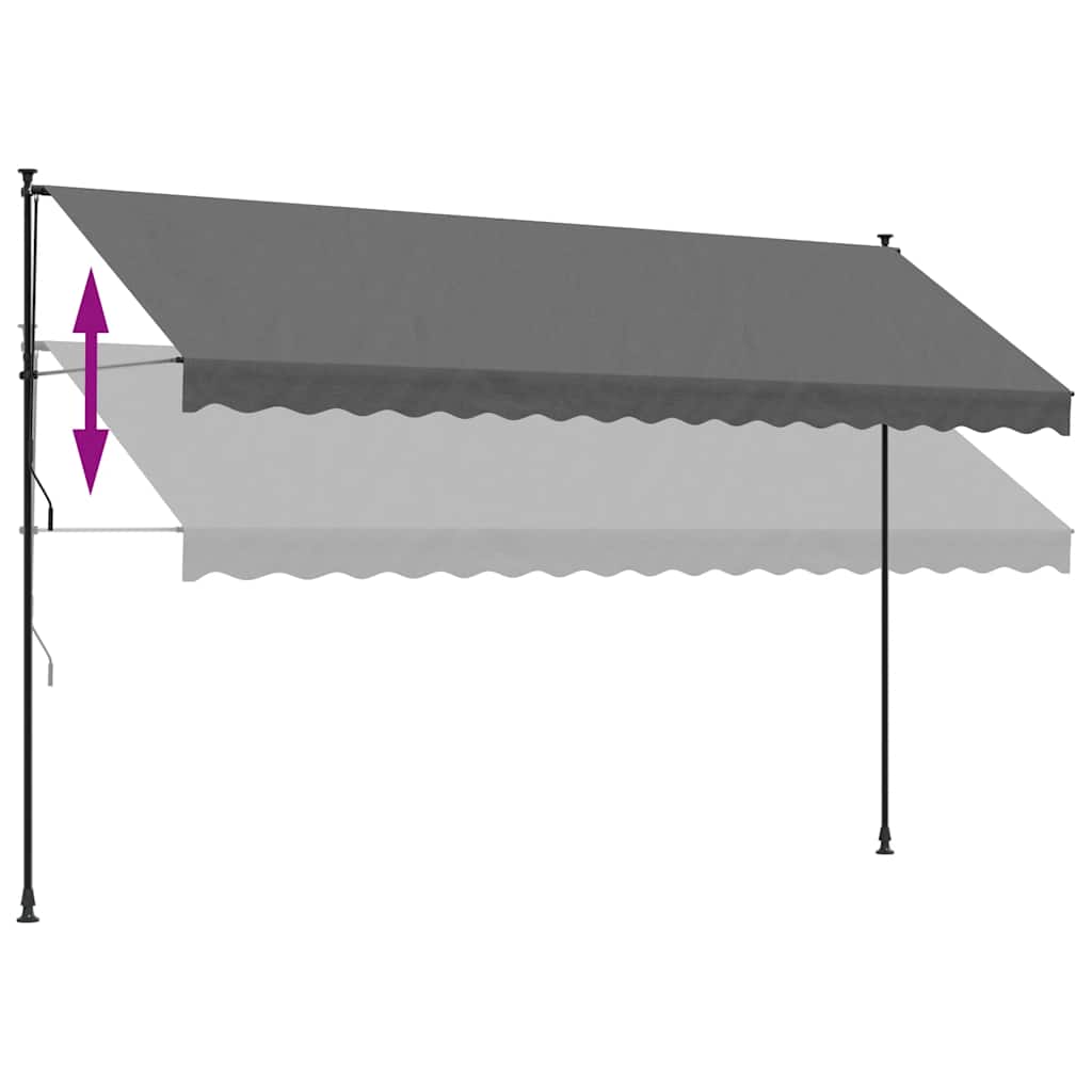 Tenda na uvlačenje antracit 400 x 150 cm od tkanine i čelika