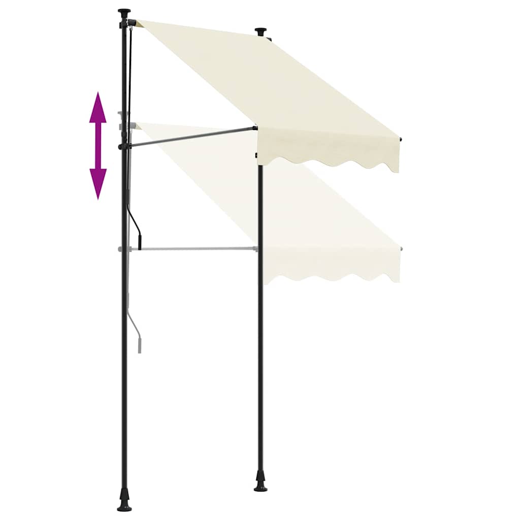Tenda na uvlačenje krem 150 x 150 cm od tkanine i čelika