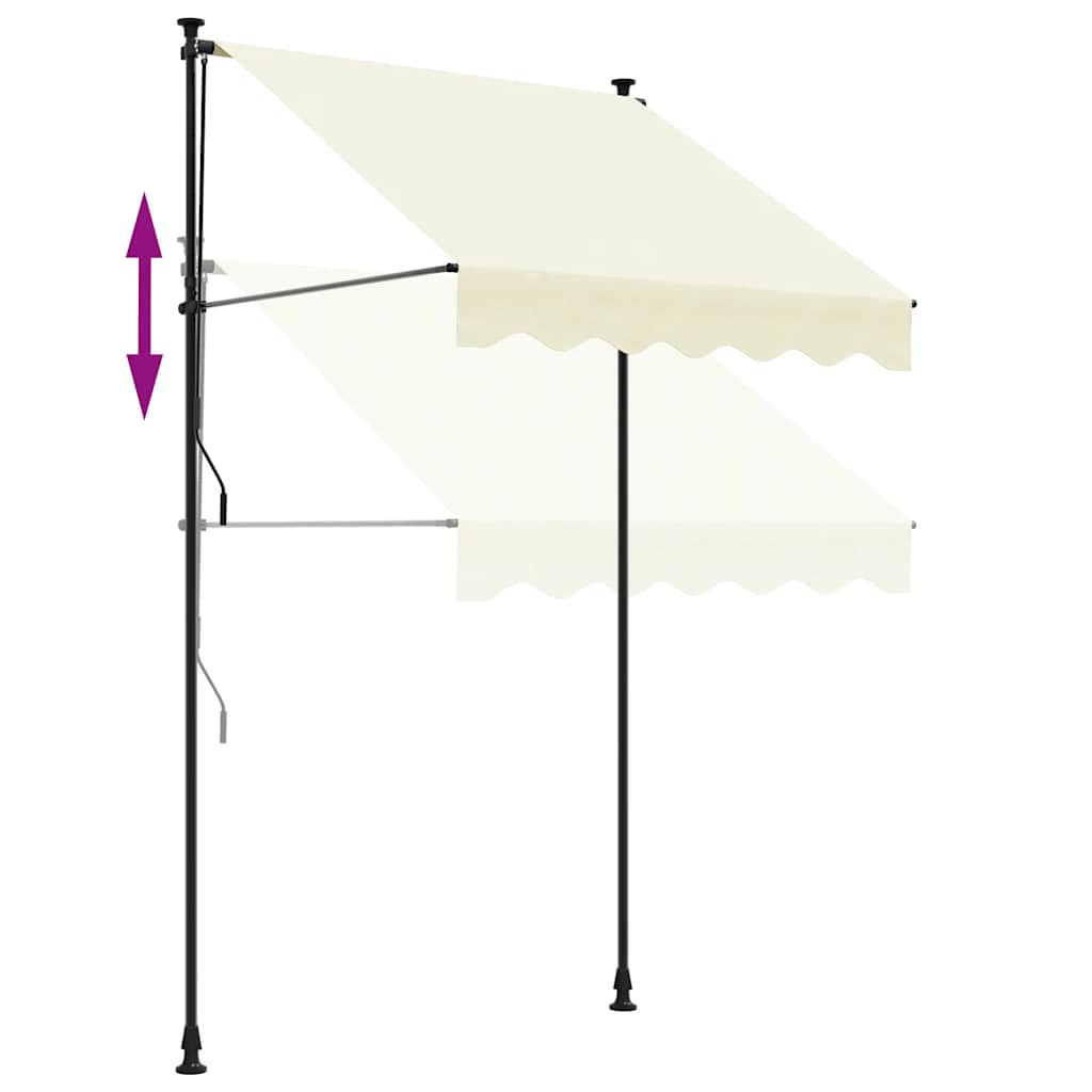 Tenda na uvlačenje krem 200 x 115 cm od tkanine i čelika