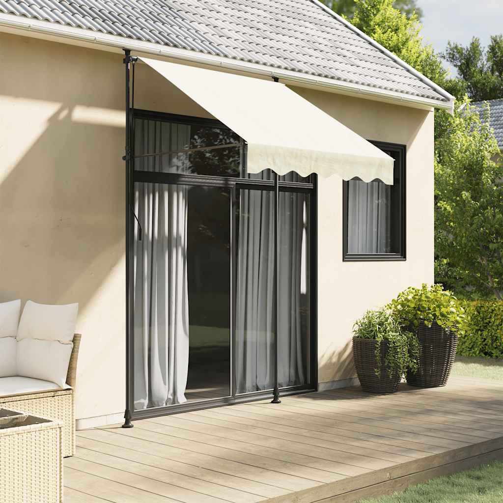 Tenda na uvlačenje krem 200 x 115 cm od tkanine i čelika
