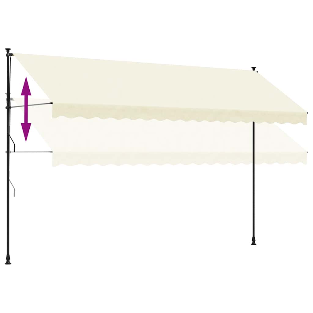 Tenda na uvlačenje krem 400 x 150 cm od tkanine i čelika