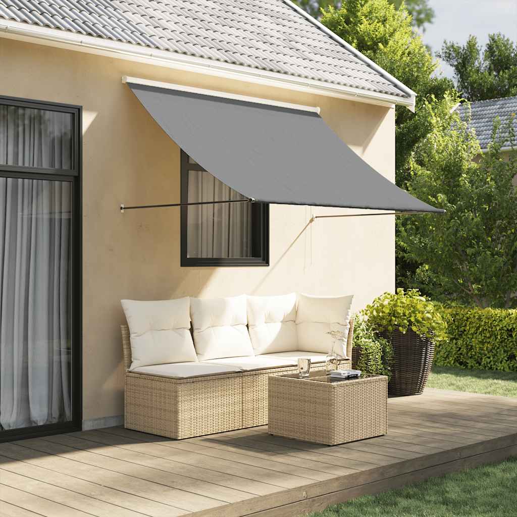 Tenda na uvlačenje antracit 200 x 150 cm od tkanine i čelika