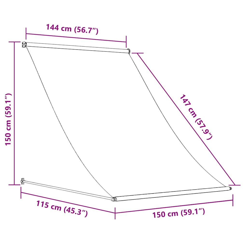 Tenda na uvlačenje krem 150 x 150 cm od tkanine i čelika