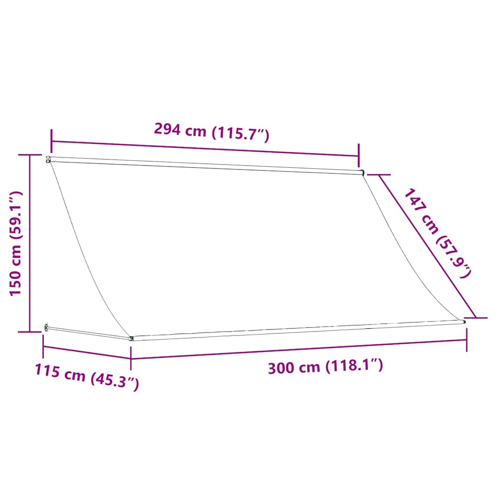 Tenda na uvlačenje krem 300 x 150 cm od tkanine i čelika