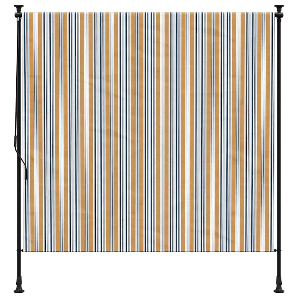 Vanjska roleta žuto-bijela 150 x 270 cm od tkanine i čelika