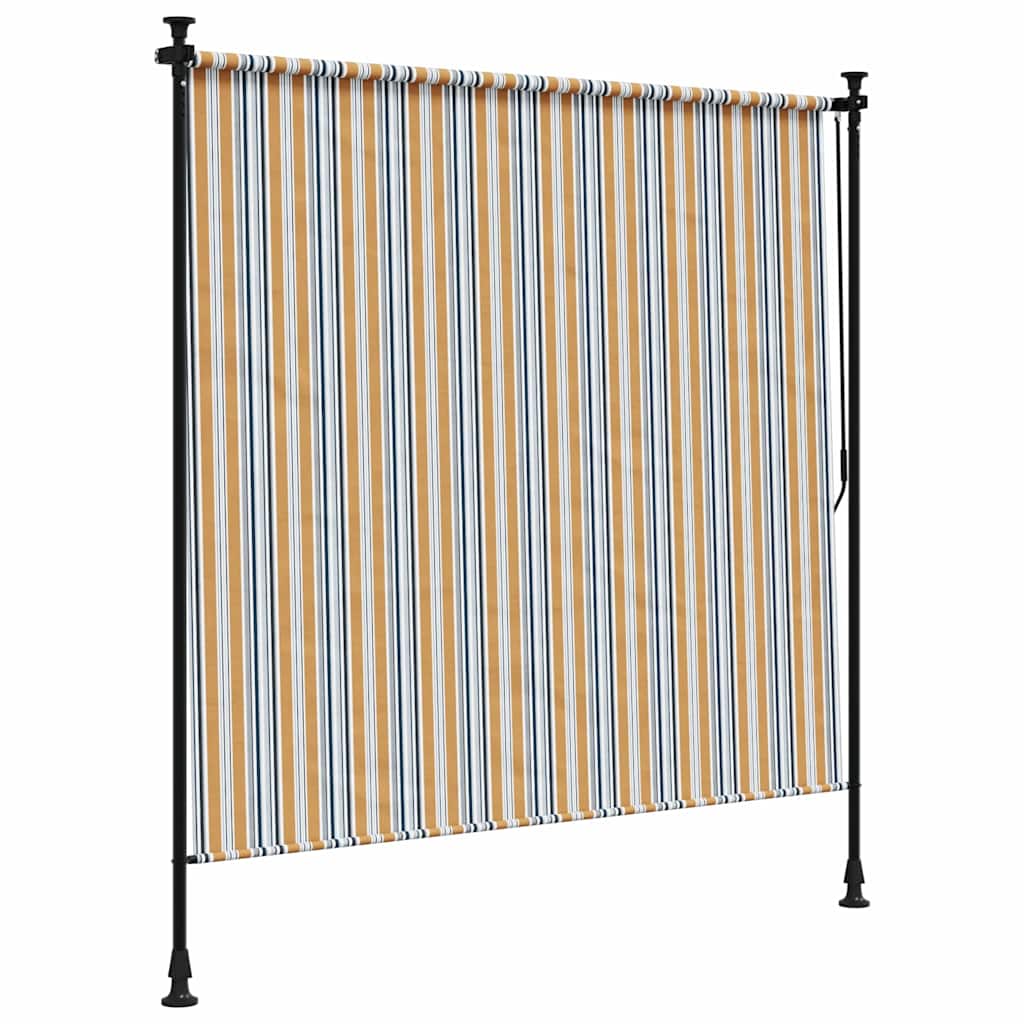 Vanjska roleta žuto-bijela 200 x 270 cm od tkanine i čelika