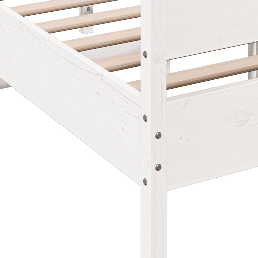 Okvir kreveta bez madraca bijeli 120 x 200 cm masivna borovina