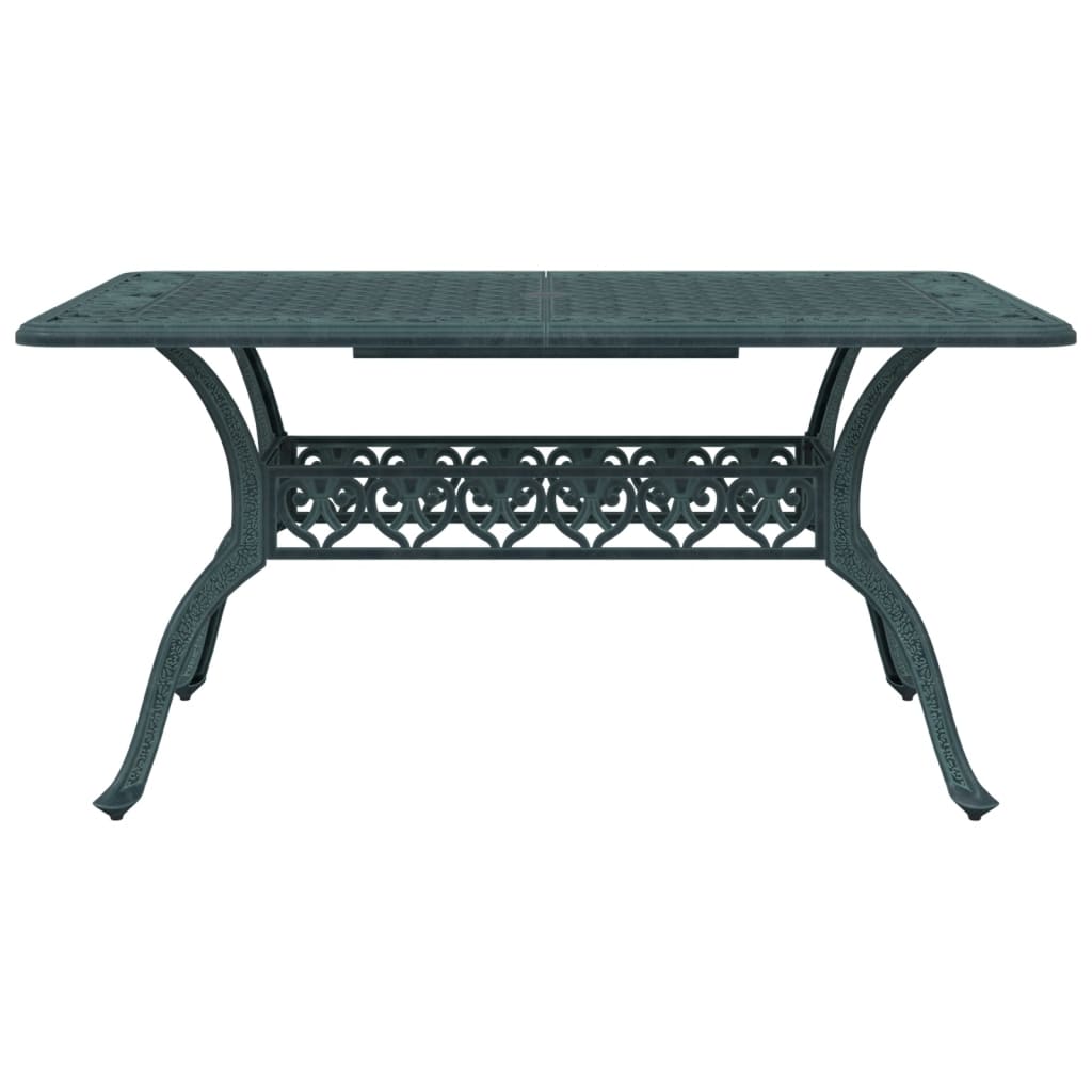 5-dijelni vrtni blagovaonski set zeleni lijevani aluminij