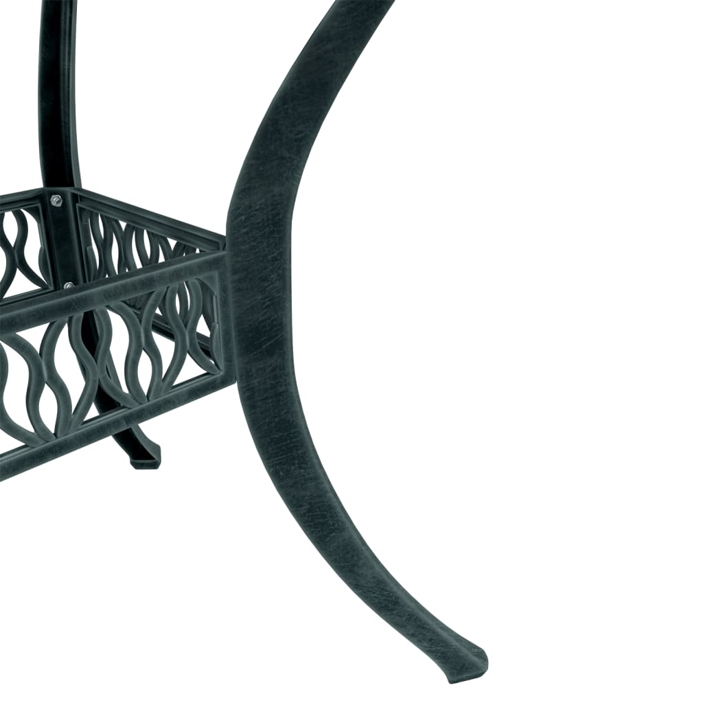 5-dijelni vrtni blagovaonski set zeleni lijevani aluminij