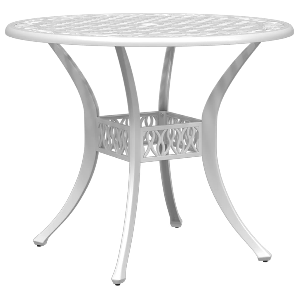 5-dijelni vrtni blagovaonski set bijeli lijevani aluminij