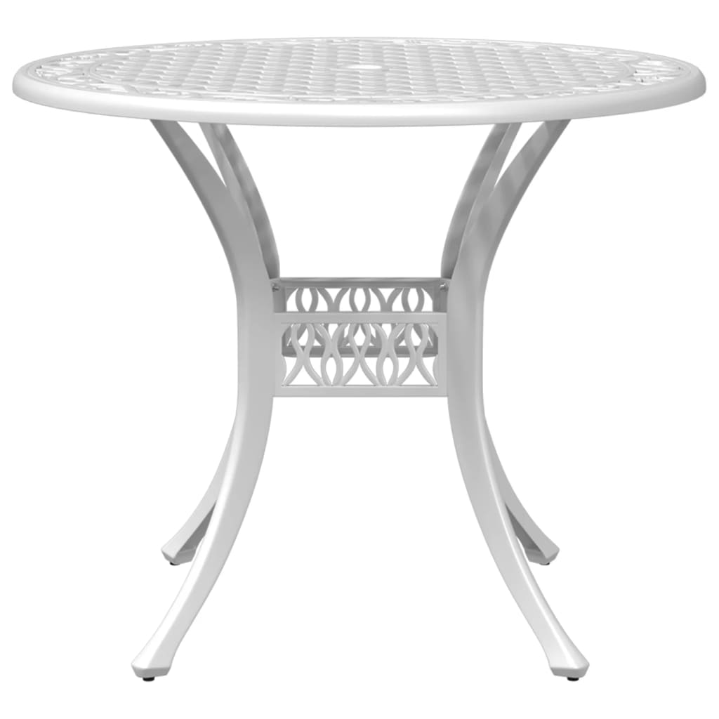5-dijelni vrtni blagovaonski set bijeli lijevani aluminij
