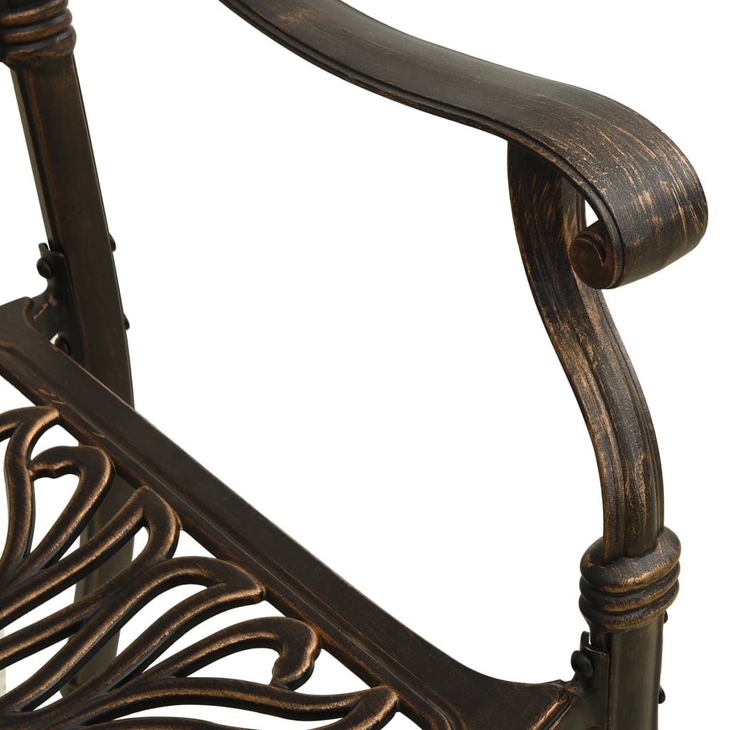 3-dijelni bistro set brončani od lijevanog aluminija
