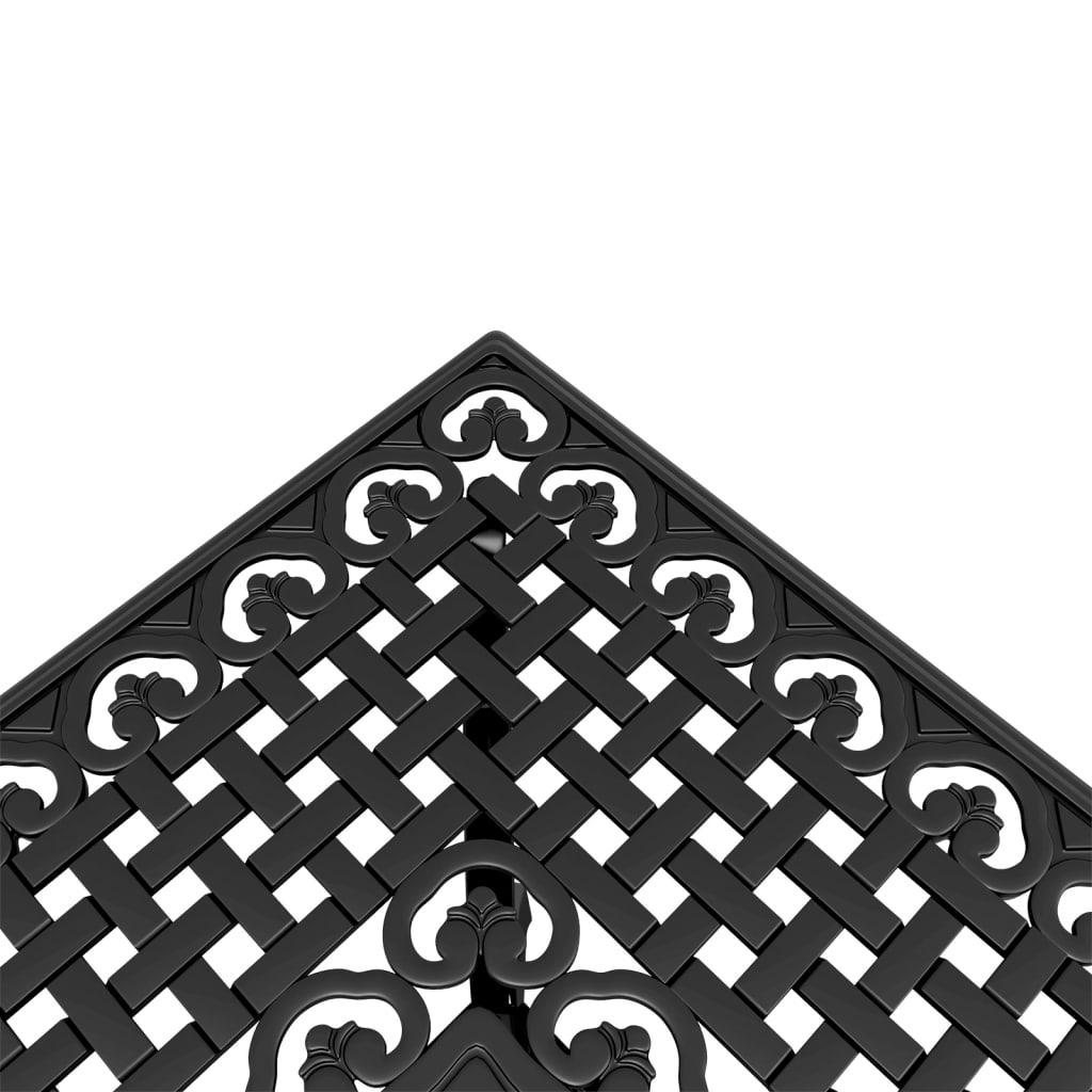 3-dijelni bistro set crni od lijevanog aluminija