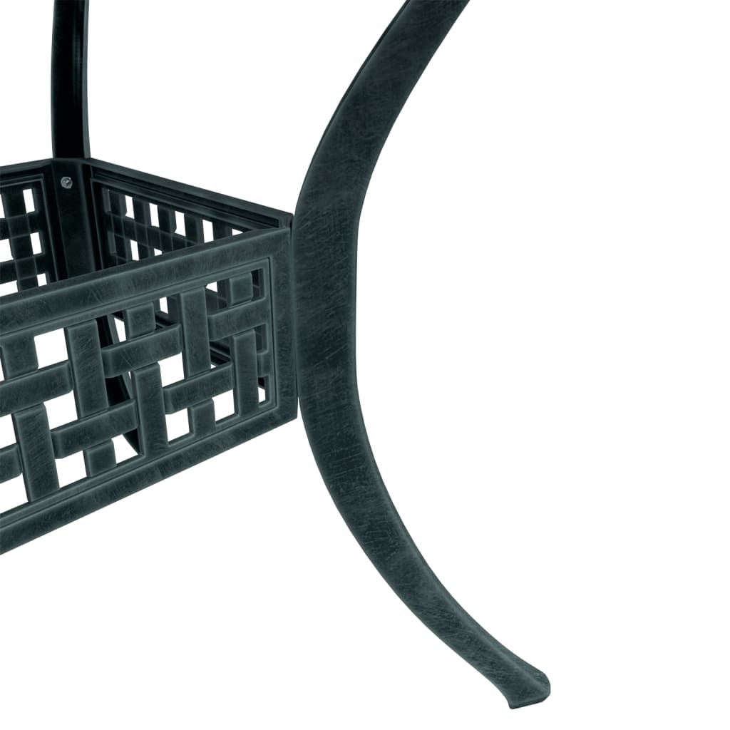 3-dijelni bistro set zeleni od lijevanog aluminija
