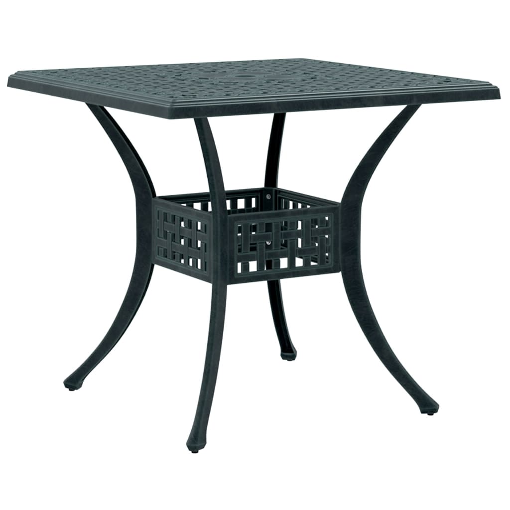 5-dijelni vrtni blagovaonski set zeleni lijevani aluminij