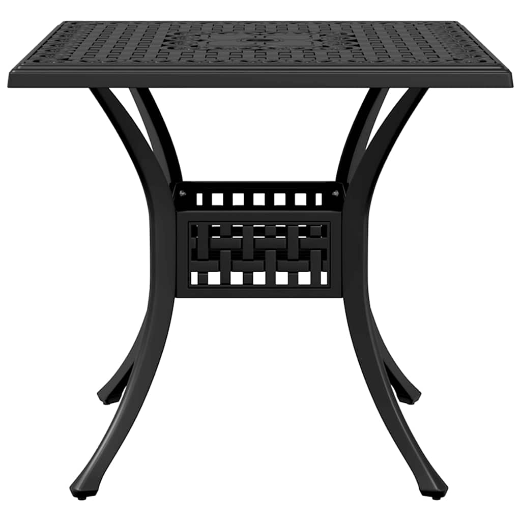 3-dijelni bistro set crni od lijevanog aluminija