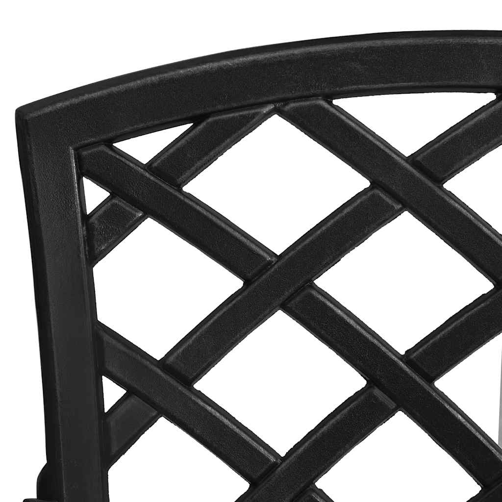 3-dijelni bistro set crni od lijevanog aluminija