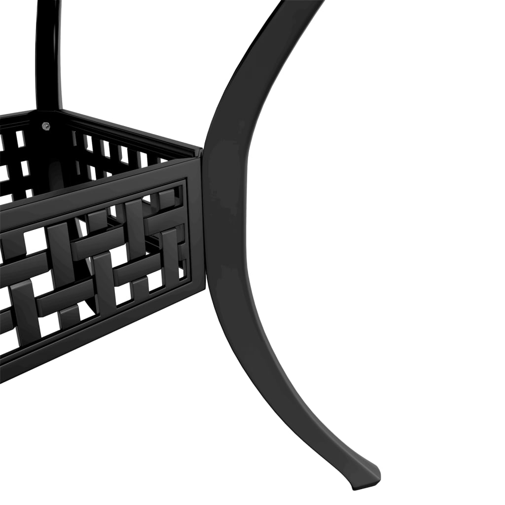 5-dijelni vrtni blagovaonski set crni od lijevanog aluminija