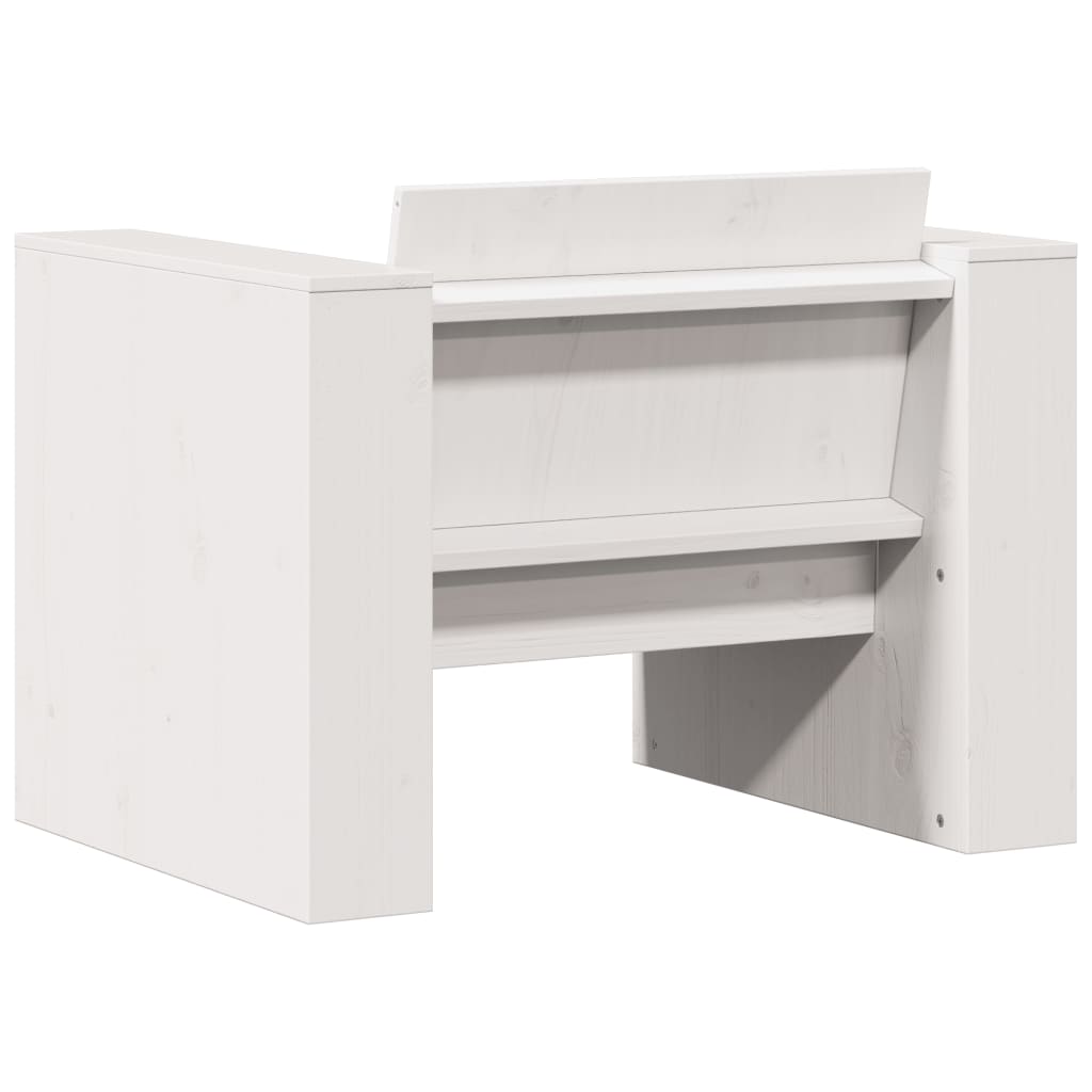 Vrtna sofa bijela 79 x 60 x 62 cm od masivne borovine