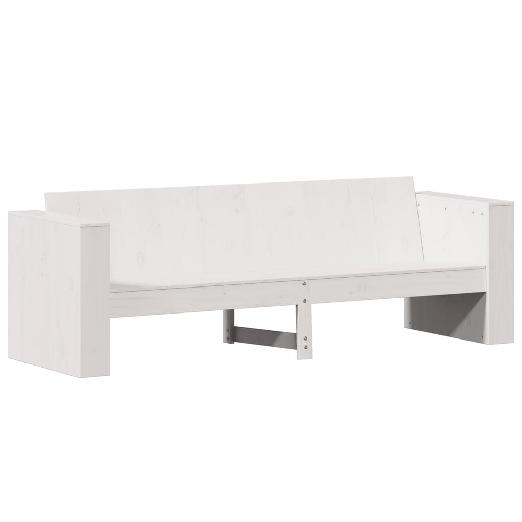 Vrtni trosjed bijeli 189 x 60 x 62 cm od masivne borovine