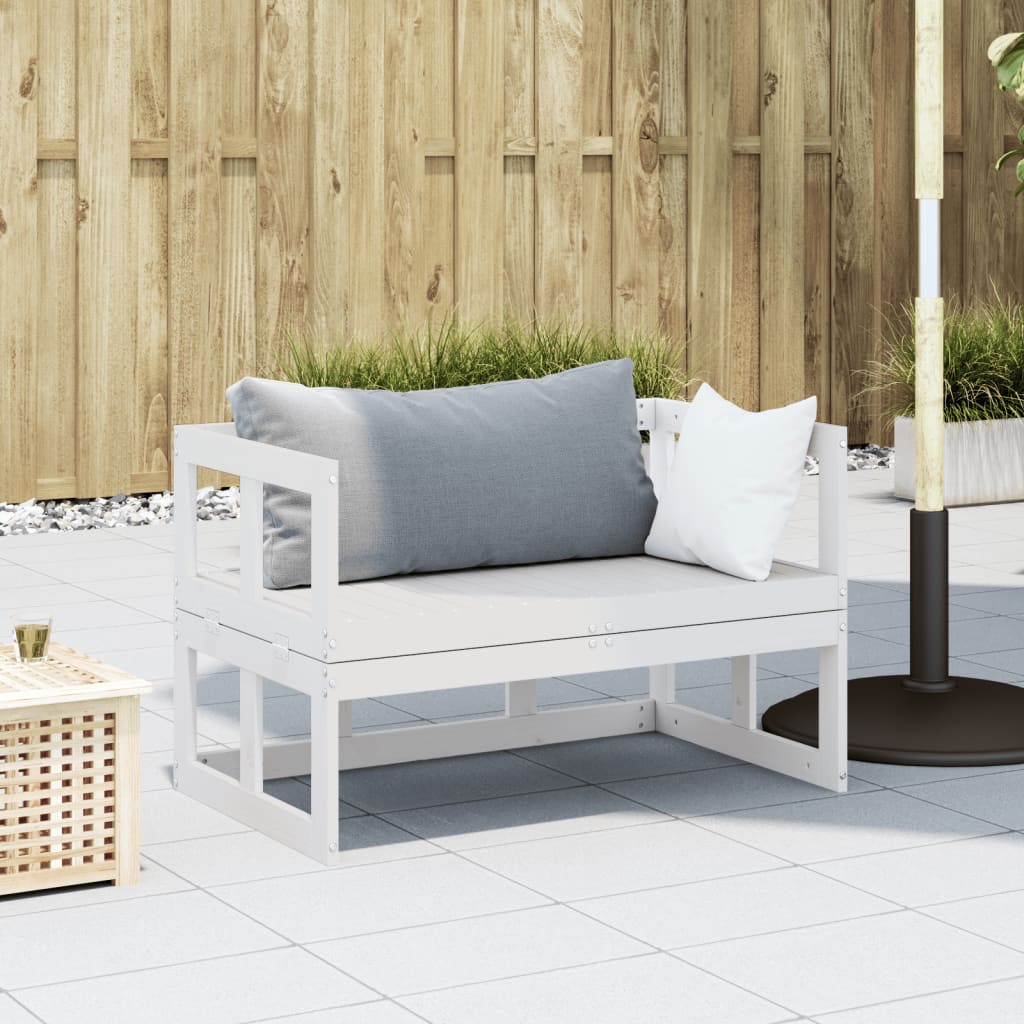 Vrtna klupa produživa bijela od masivne borovine