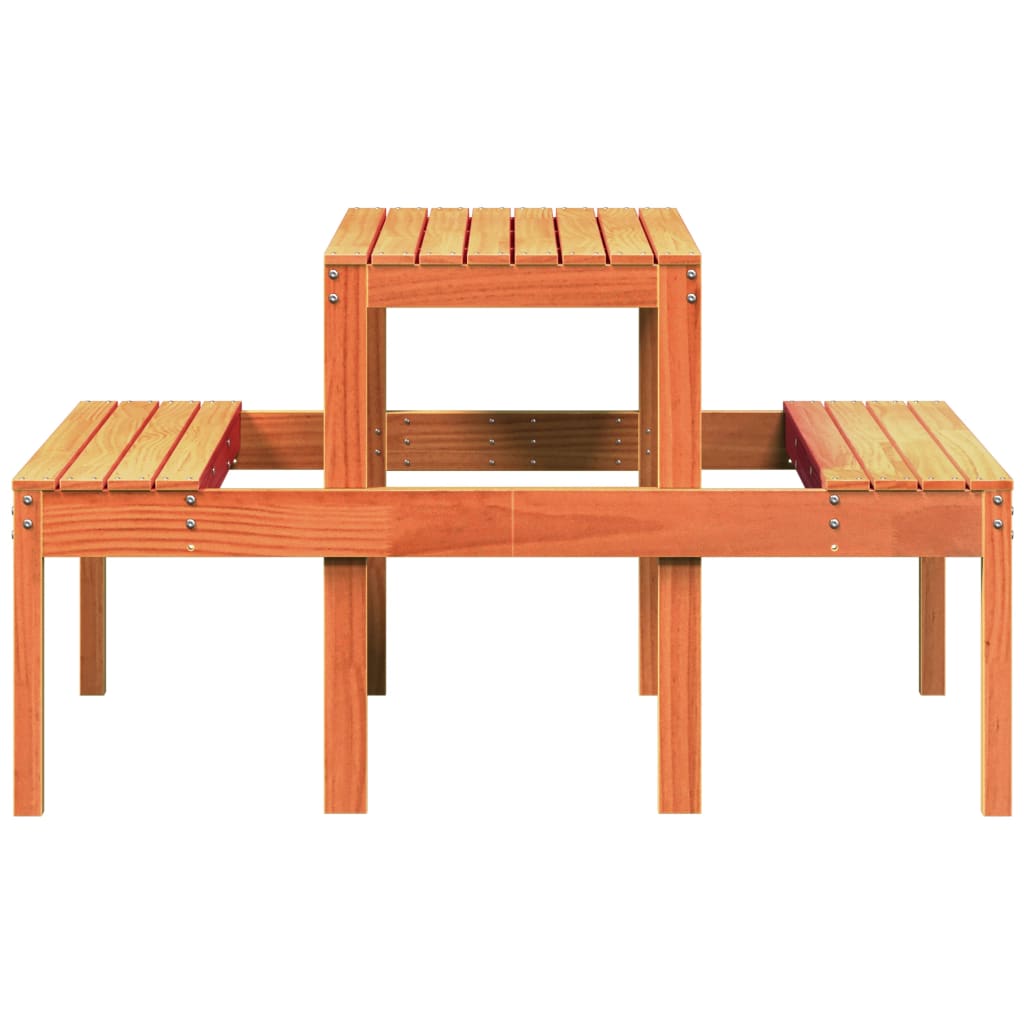 Stol za piknik voštano smeđi 110 x 134 x 75 cm masivna borovina