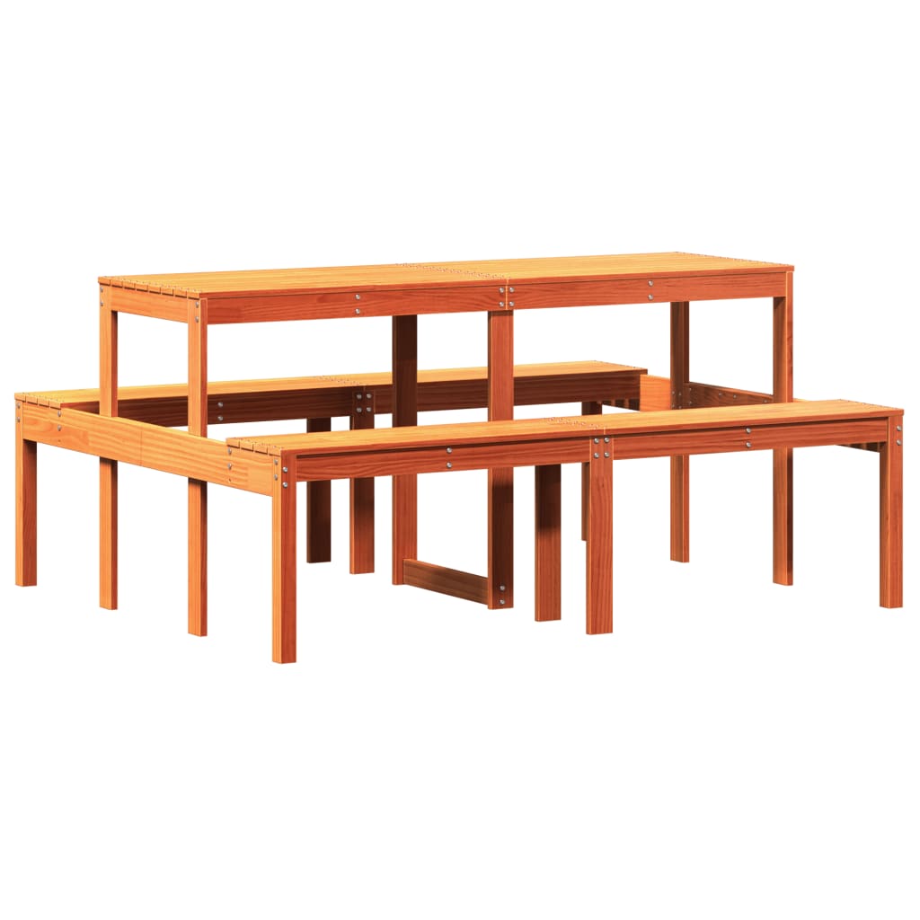 Stol za piknik voštano smeđi 160 x 134 x 75 cm masivna borovina