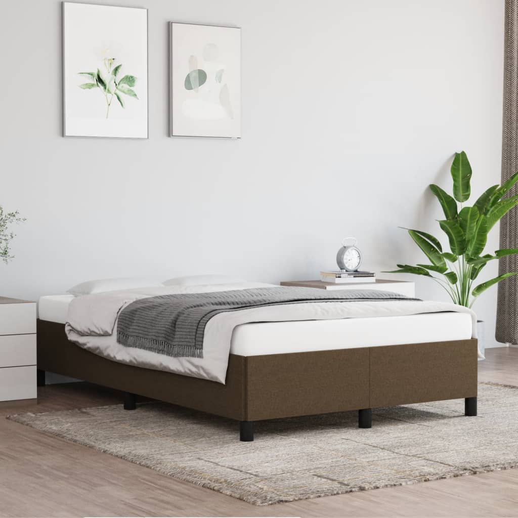 Okvir kreveta bez madraca tamnosmeđi 120x190 cm od tkanine