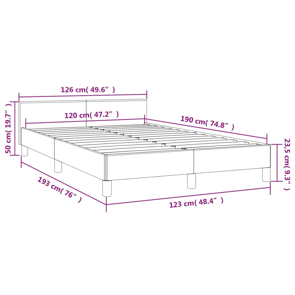 Okvir krevet bez madraca tamnosiva 120x190 cm od tkanine