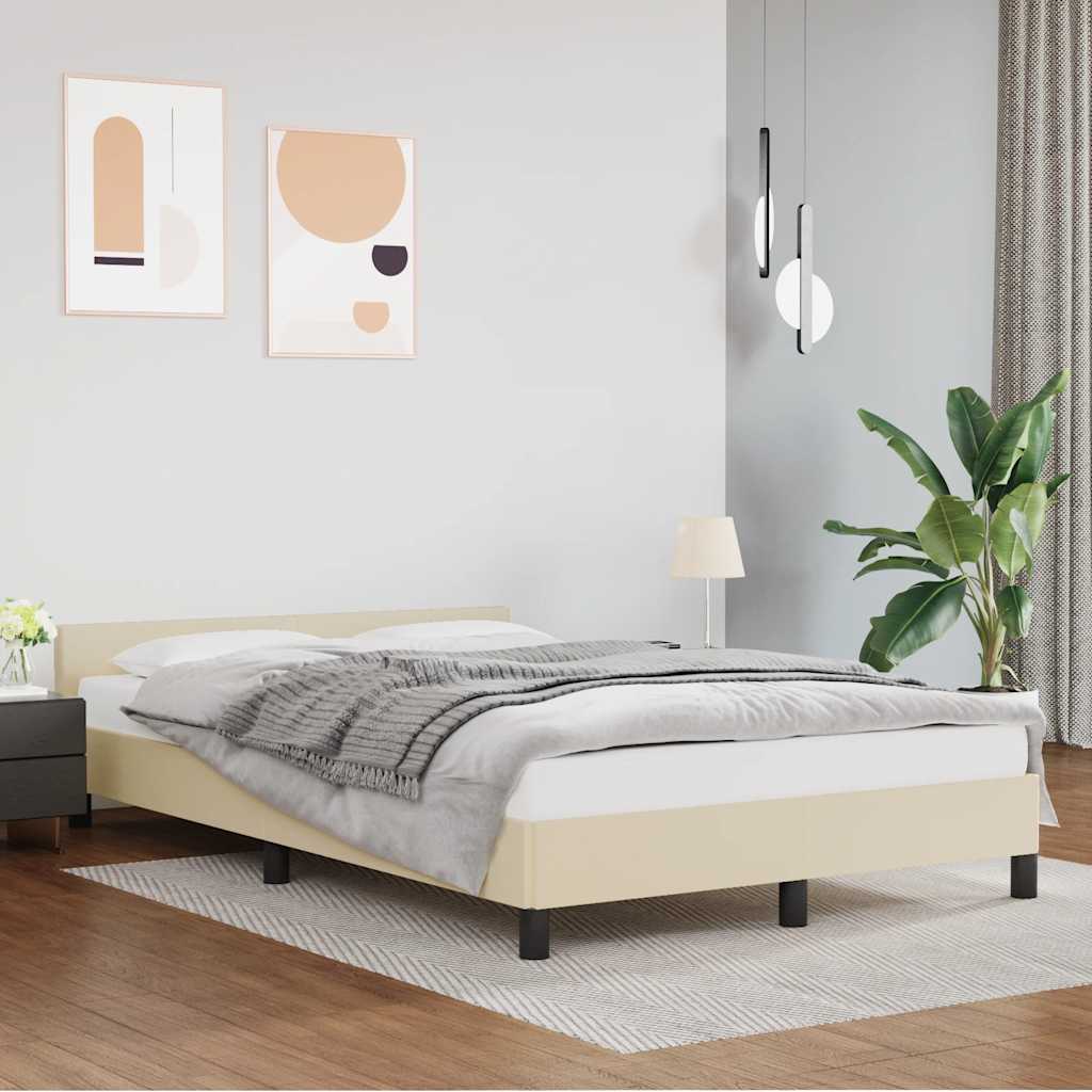 Okvir kreveta bez madraca krem 120x190 cm umjetne kože