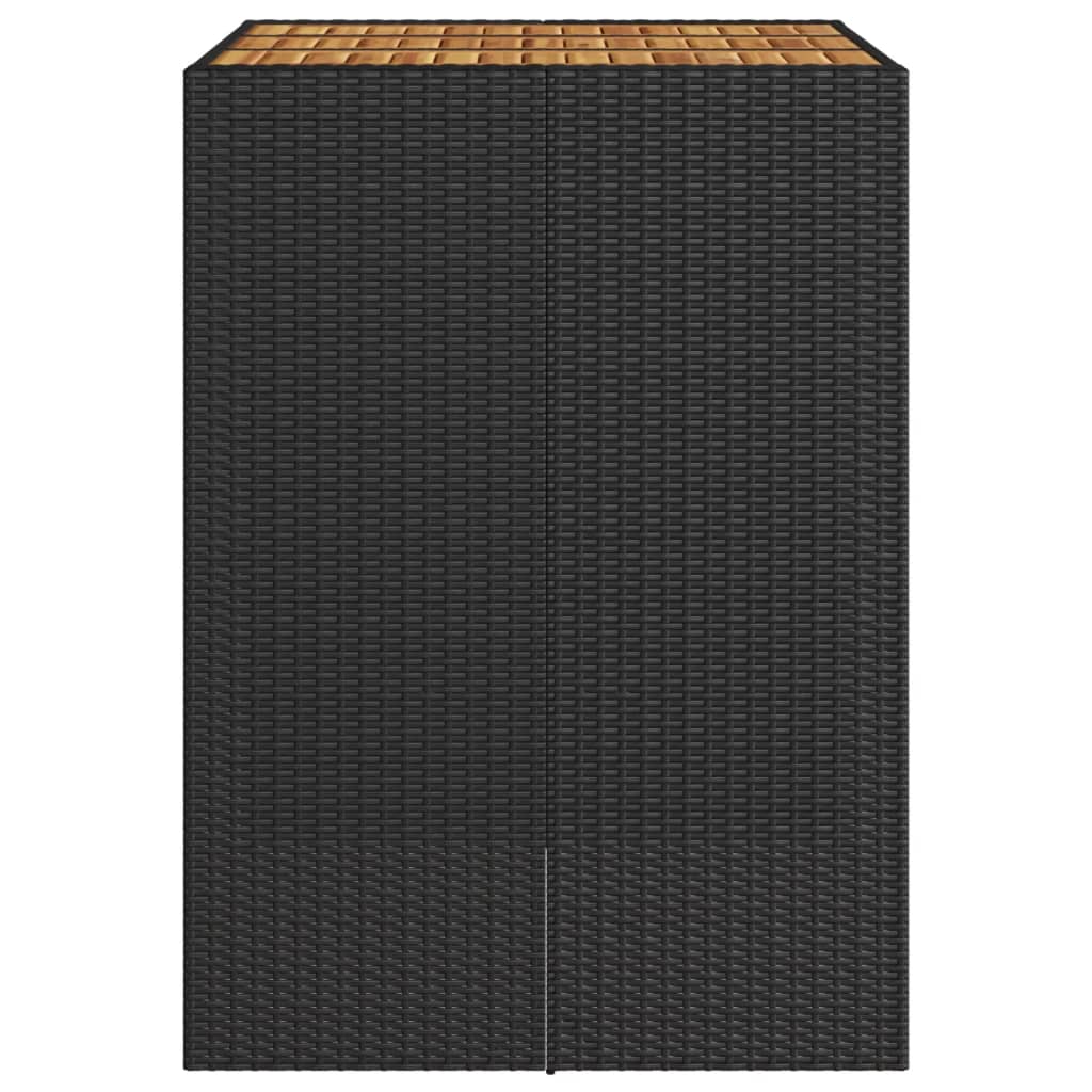 Vrtni barski stol s drvenom pločom crni 105x80x110 cm poliratan