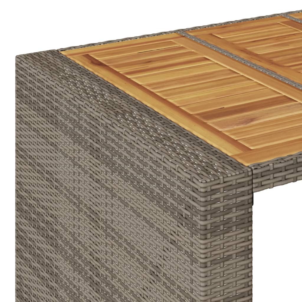 Vrtni barski stol s drvenom pločom sivi 105x80x110 cm poliratan