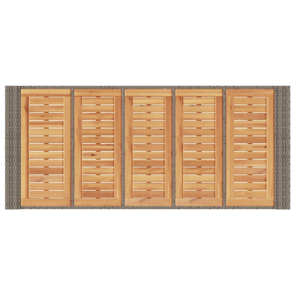 Vrtni barski stol s drvenom pločom sivi 185x80x110 cm poliratan