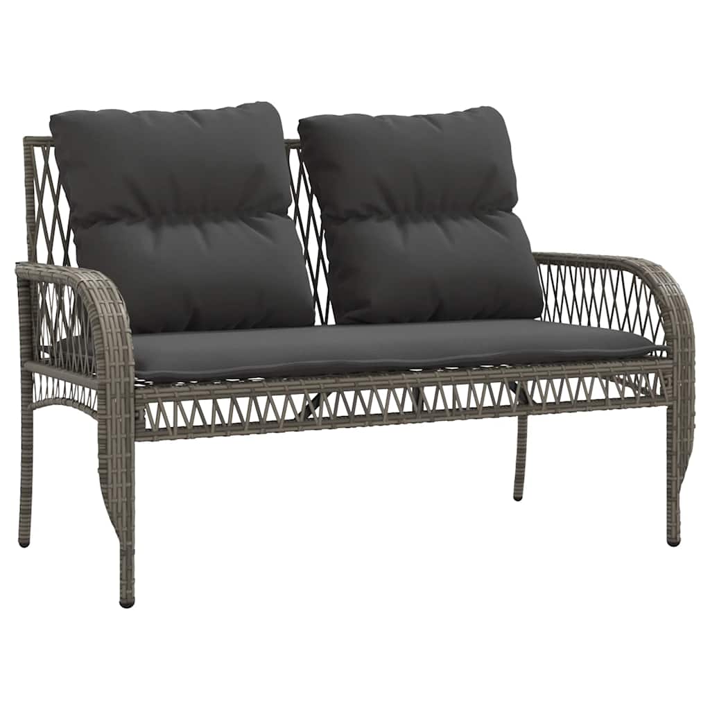 4-dijelni set vrtnih sofa od poliratana s jastucima sivi