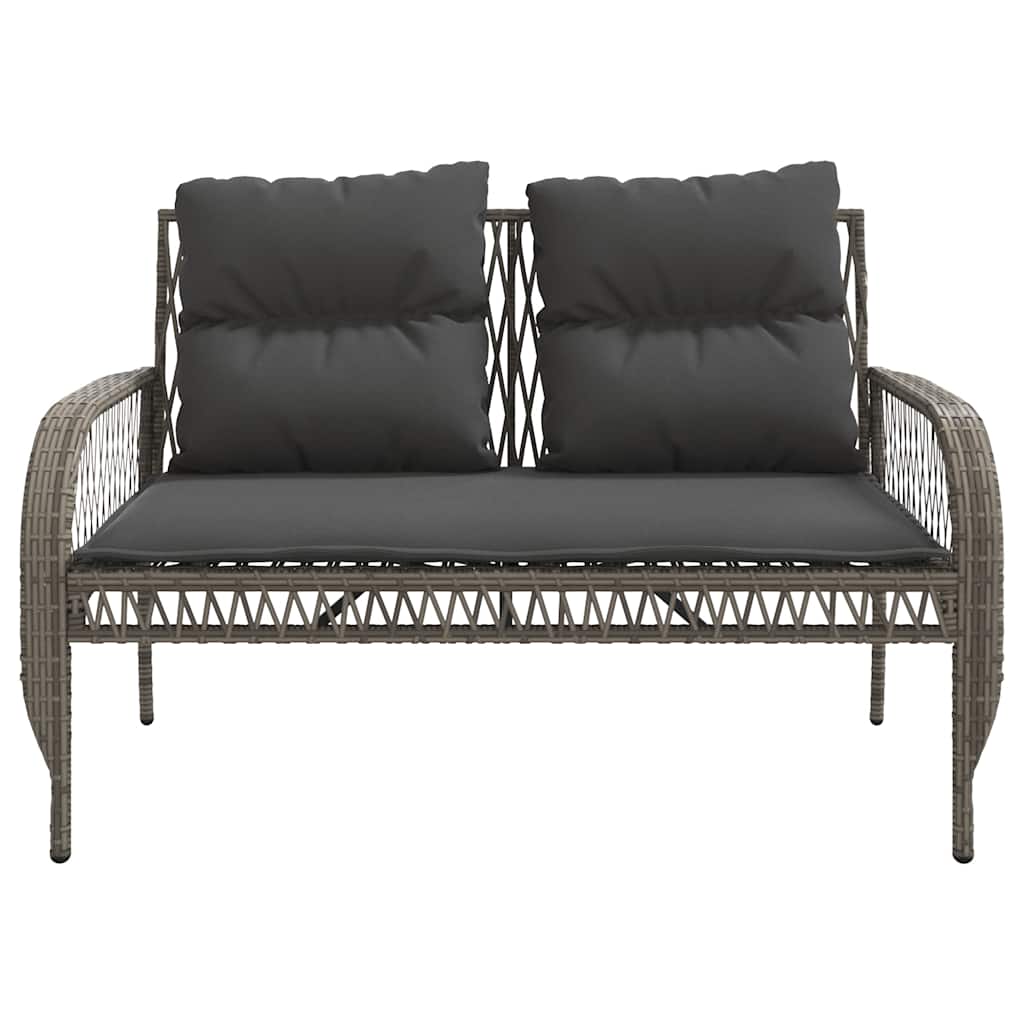 4-dijelni set vrtnih sofa od poliratana s jastucima sivi