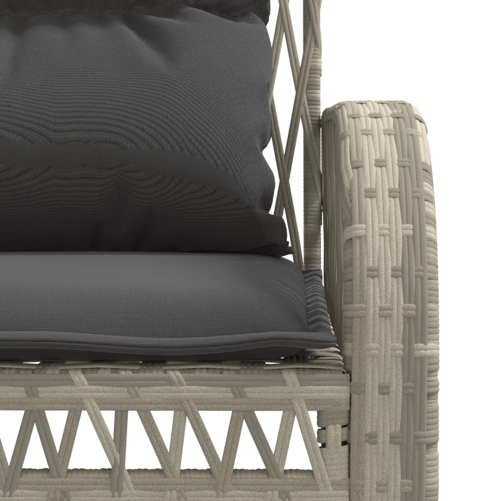 4-dijelni set vrtnih sofa s jastucima svijetlosivi poliratan