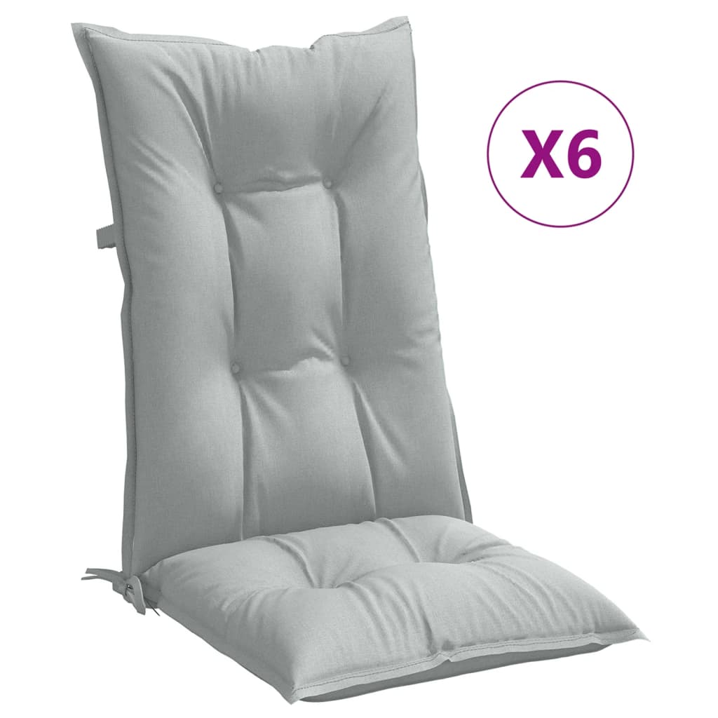 Jastuci za stolice 6 kom svjetlosivi 120x50x7 cm od tkanine