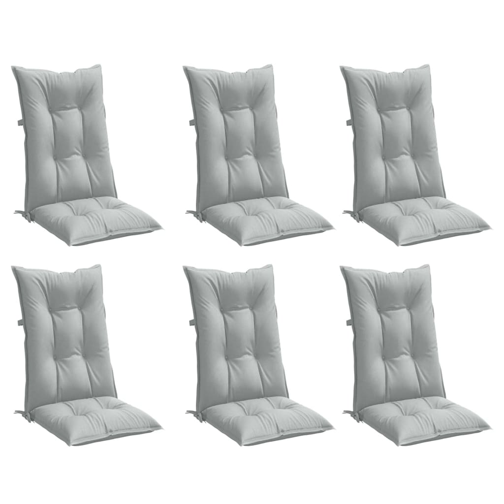 Jastuci za stolice 6 kom svjetlosivi 120x50x7 cm od tkanine